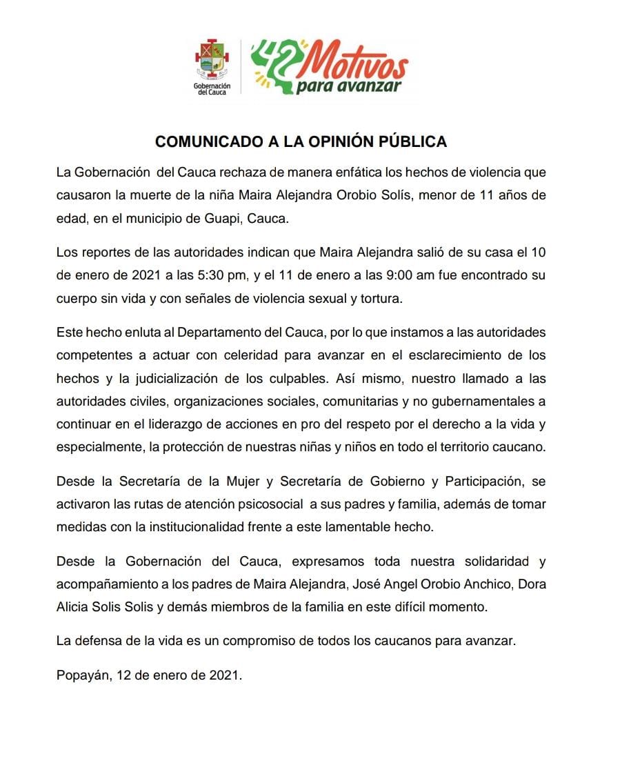 Gobernacion Comunicado