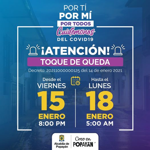 Toque de queda Popayan