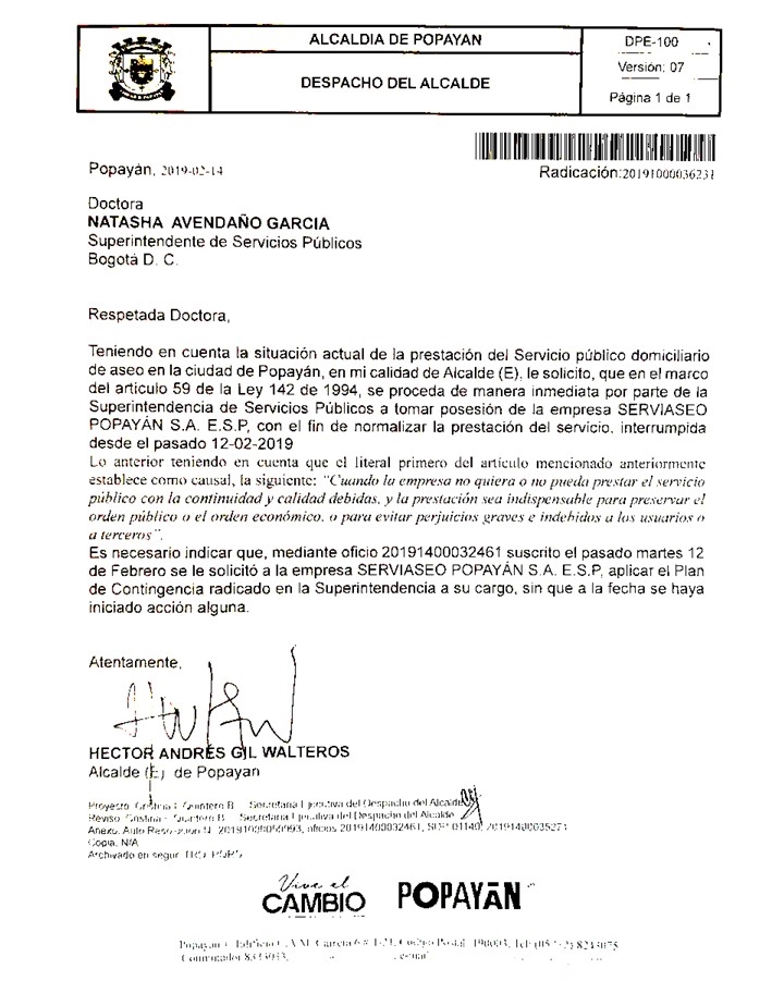 SUPERINTENDENCIA SERVICIOS PUBLICOS