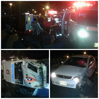 ACCIDENTE AMBULANCIA Y VEHICULO PARTICULAR