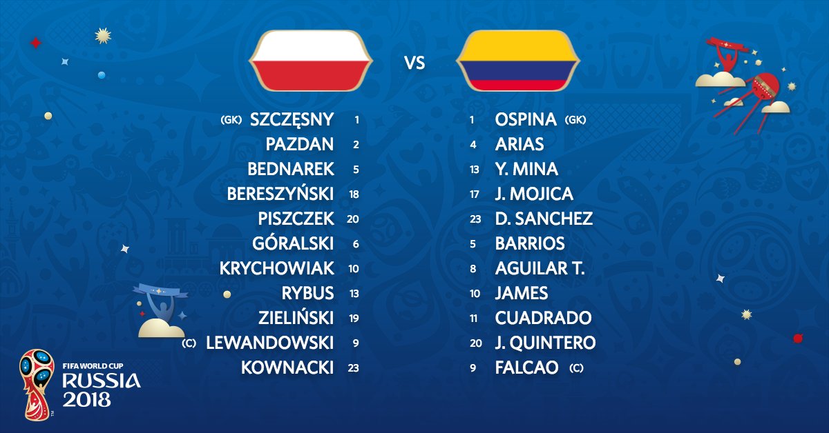 NOMINA DE COLOMBIA FRENTE A POLONIA