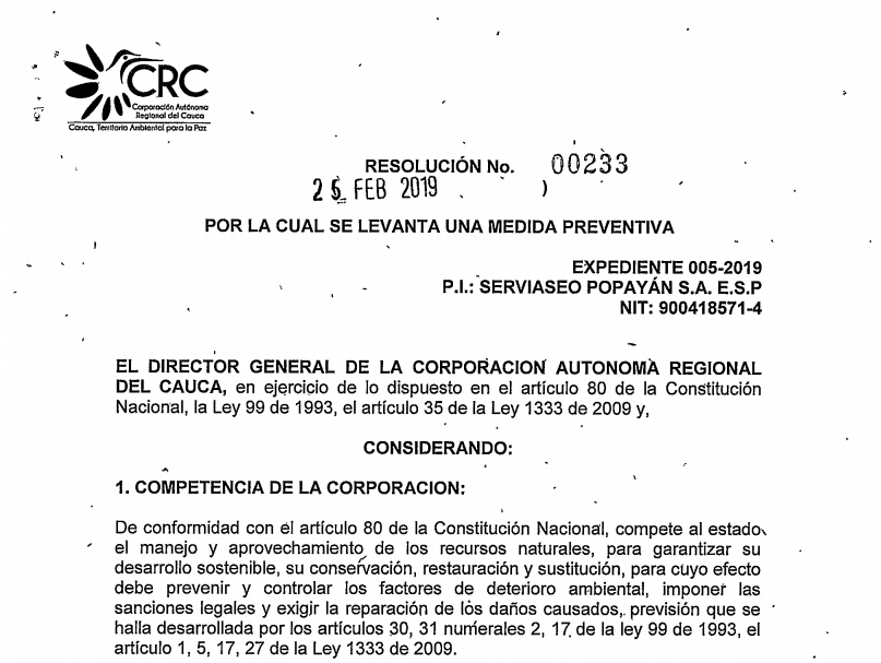 CRC Inicio Resolucion