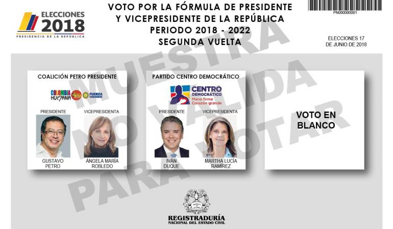 Tarjeton Electoral Segunda Vuelta
