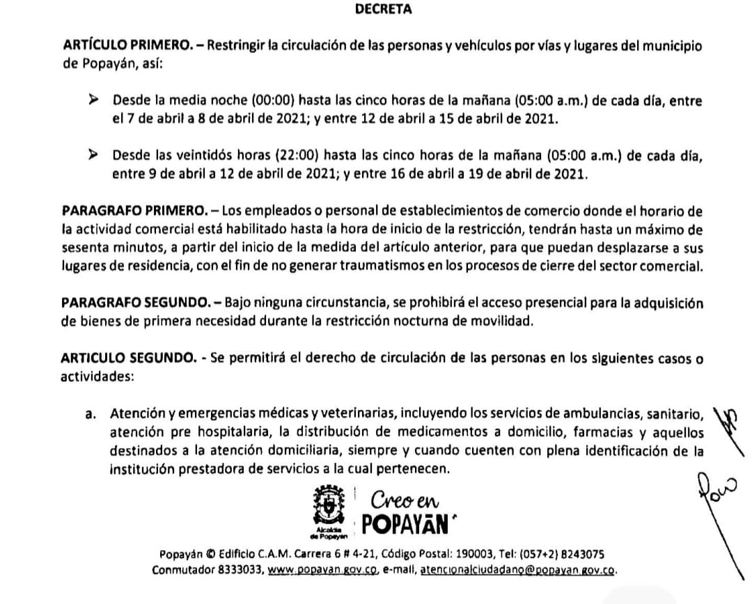 Decreto Toque de Queda